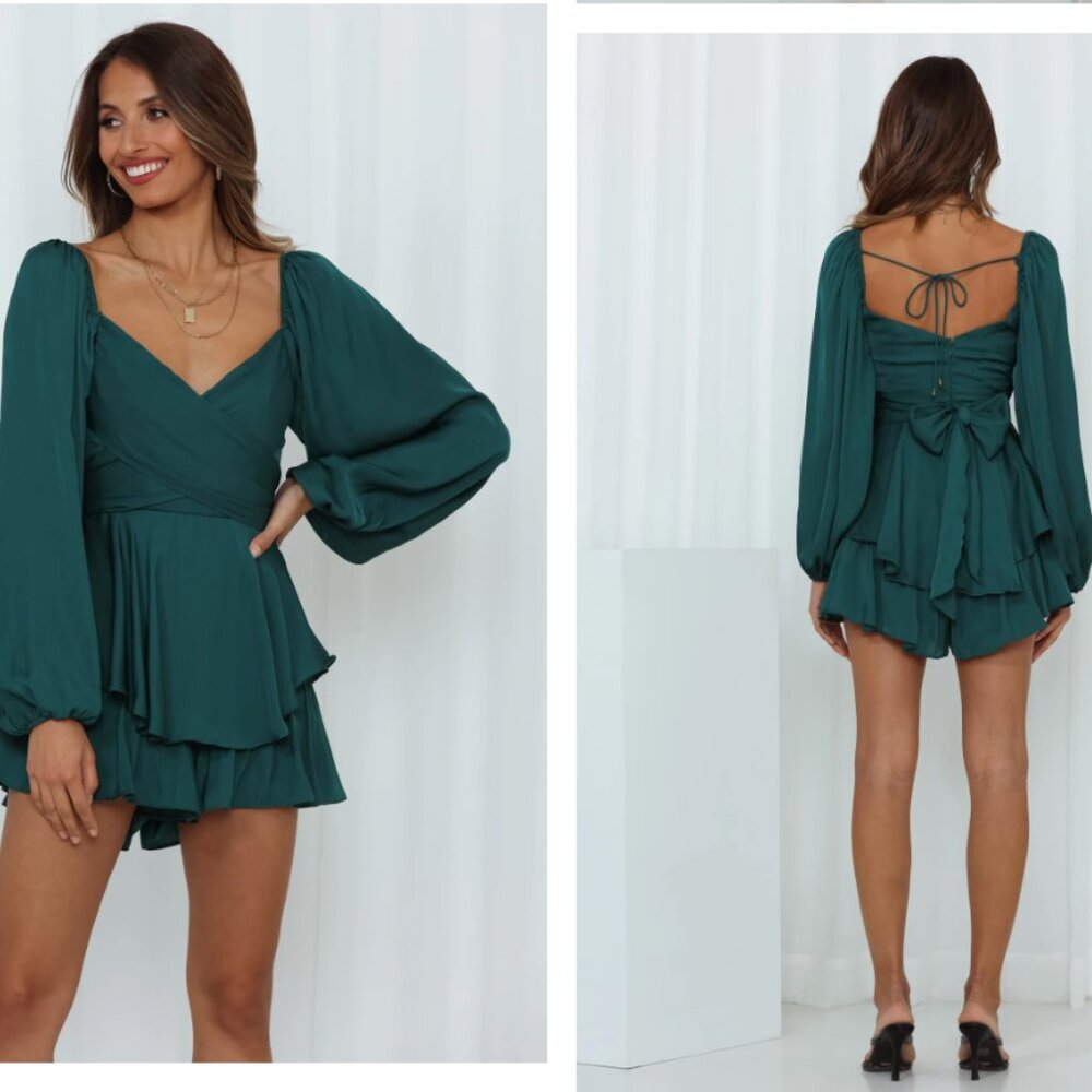 Sunrise Memories Romper Forest Green - Picture 2 of 2